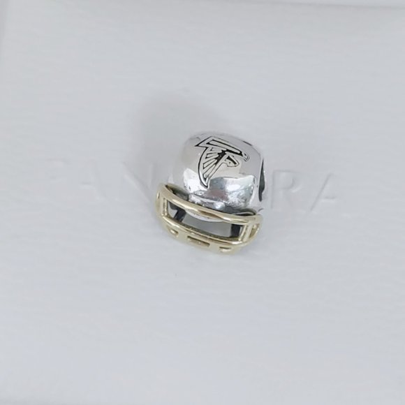 Pandora Atlanta Falcons NFL Football Helmet Charm 14K Gold and S925 Silver - Picture 3 of 10